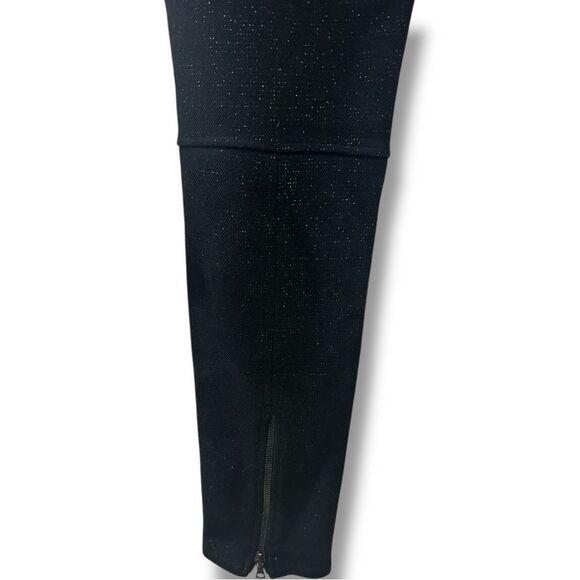 Sandro Black Glitter Straight Leg Pants Size 1 – Wool Blend, Zip Back Hem - Picture 8 of 8